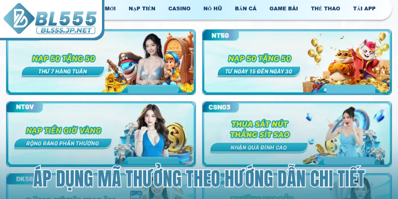Áp dụng mã thưởng theo hướng dẫn chi tiết