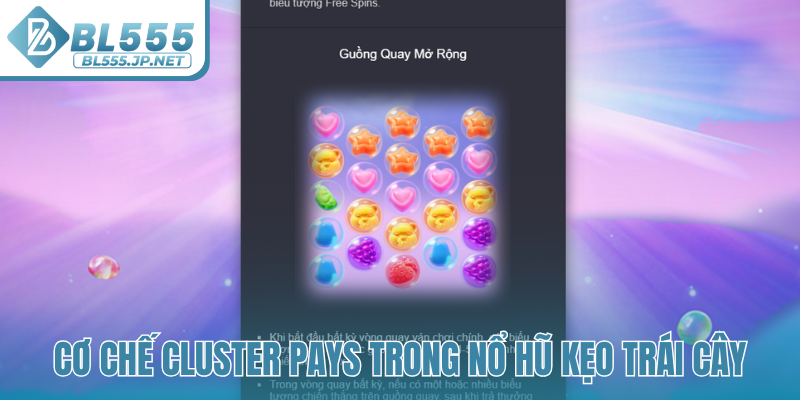 Cơ chế Cluster Pays trong nổ hũ kẹo Trái Cây