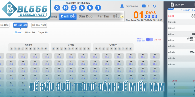 Đề đầu đuôi trong đánh đề miền Nam